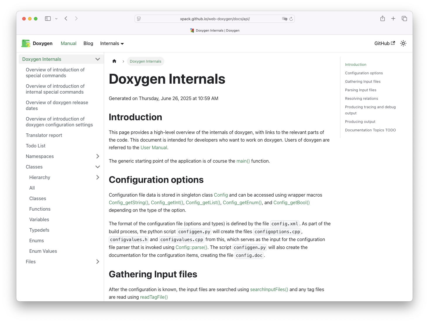 doxygen internals