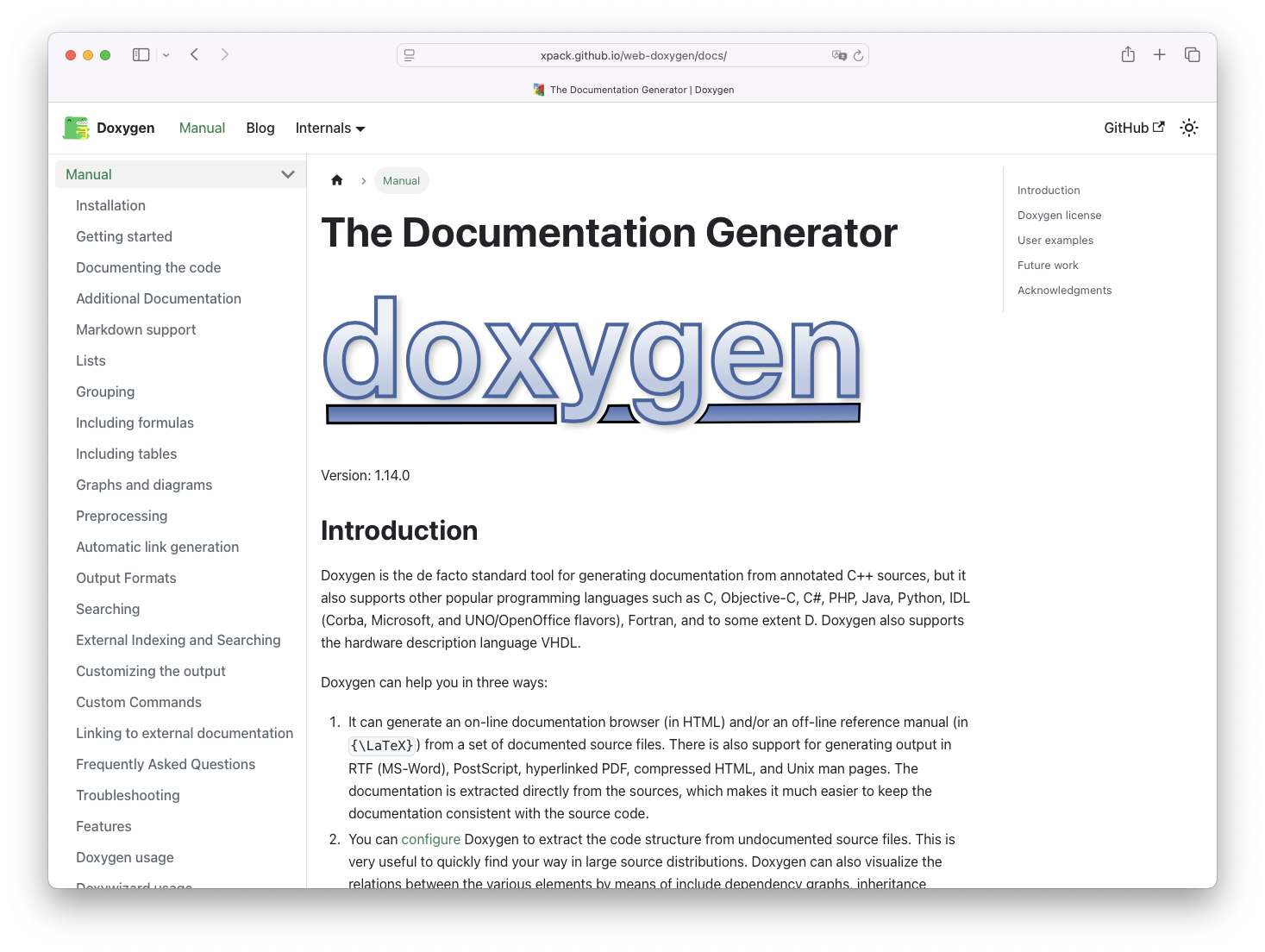 doxygen manual
