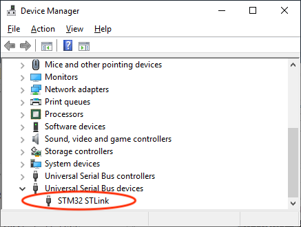 ST-LINK Windows device